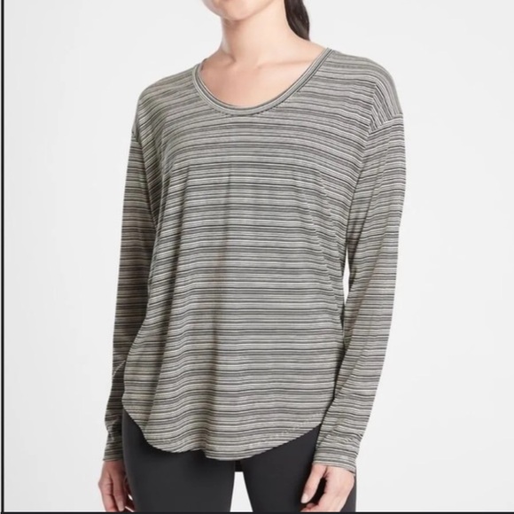 Athleta Cloudlight Stratus Striped Long Sleeve Top 2X - Picture 1 of 4